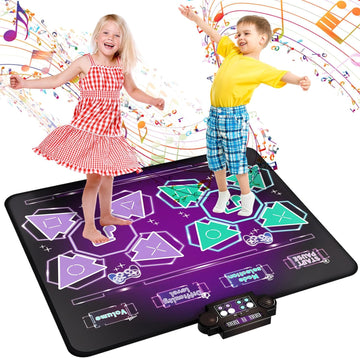 Kids Dance Mat Toys - 2-Player Dance Pad Gifts for Girls Boys Toddlers 3 4 5 6 7 8 9 + Year Old Electronic Dancing Mat Floor Games Toy with Music Light Christmas Birthday Gift (Purple) - Jasonwell